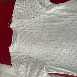 Zara White Eyelet Blouse